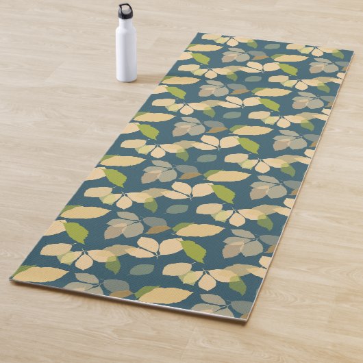 Moderne Herbstblätter mit Türkis Hintergrund Yogamatte (Beispiel)