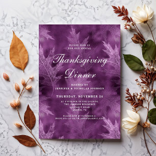 Moderne Herbstblätter Thanksgiving-Dinner Einladung