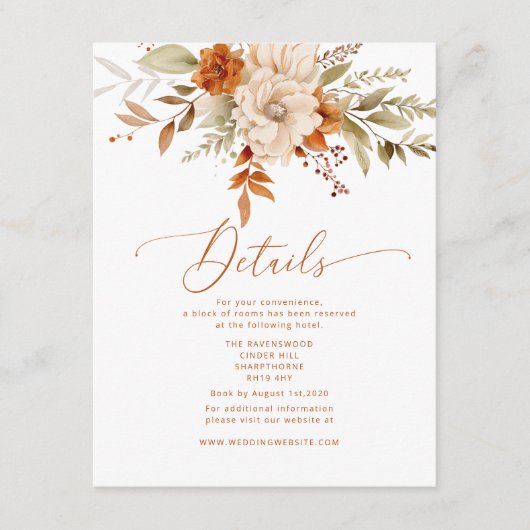 Moderne Herbstbrände Begleitkarte (Vorderseite)