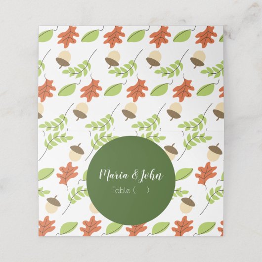 Moderne Herbsterscheinungen hinterlassen eine Prob Platzkarte (Außenseite Aufgefaltet)