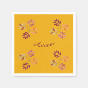 Moderne Herbstfarben Herbst Blätter Papier Abendes Serviette