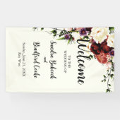 Moderne Herbstflorale Hochzeit Begrüßungszeichen Banner (Horizontal)
