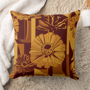 Moderne Herbstgeometrische Blumengestaltung Kissen