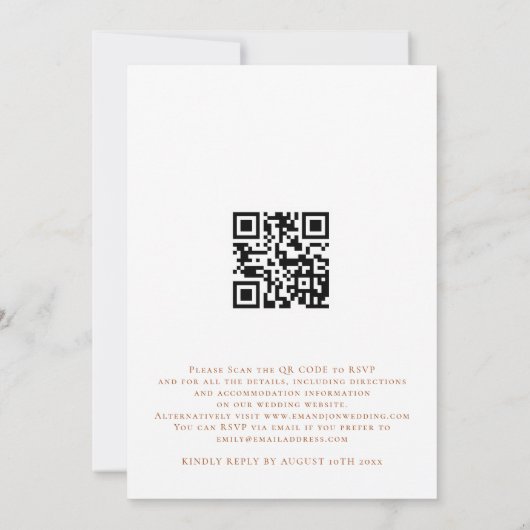 Moderne Herbsthochzeit - QR-Code Einladung (Rückseite)