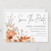 Moderne Herbsthochzeit - QR-Code Save The Date (Vorderseite)