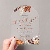 Moderne Herbstkugel boho botanische Hochzeit Acryleinladungen (Insitu (Handheld))