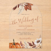 Moderne Herbstkugel boho botanische Hochzeit Acryleinladungen (Vorderseite)