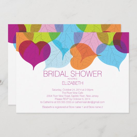 Moderne Herbstlaub Bridal Dusche Einladung (Vorne/Hinten)