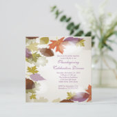 Moderne Herbstlaub Erntedank Einladung (Stehend Vorderseite)