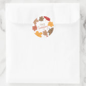 Moderne Herbstlaub Friendsgiving-Sticker Runder Aufkleber (Tasche)