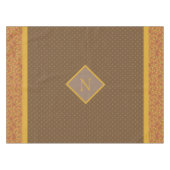 Moderne Herbstlaub Monogram Polka Dot Tischdecke (Vorderseite (Horizontal))