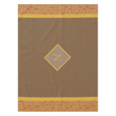 Moderne Herbstlaub Monogram Polka Dot Tischdecke (Vorderseite)