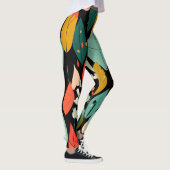Moderne Herbstlaub-Muster Leggings (Rechts)