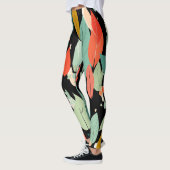 Moderne Herbstlaub-Muster Leggings (Links)