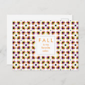 Moderne Herbstlaub Quilt Pattern Postkarte (Vorne/Hinten)