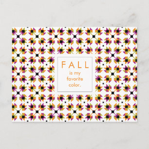 Moderne Herbstlaub Quilt Pattern Postkarte