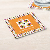 Moderne Herbstlaub - Quiltmuster Rechteckiger Pappuntersetzer (angewinkelt)