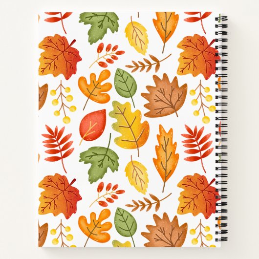 Moderne Herbstlaub SpiralNotebook Notizblock (Rückseite)