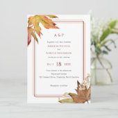Moderne Herbstlaube Hochzeit Garten Einladung (Stehend Vorderseite)