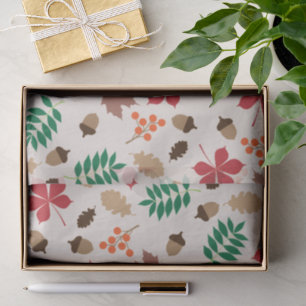 Moderne Herbstleeves und Acorns-Muster Seidenpapier