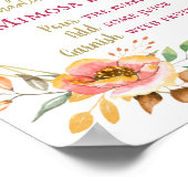 Moderne herbstliche Blumige Brunch-Hochzeitsdusche Poster (Ecke)