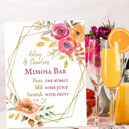 Moderne herbstliche Blumige Brunch-Hochzeitsdusche Poster
