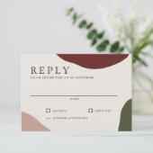 Moderne Herbstliche einfache Vergnügungen Hochzeit RSVP Karte (Stehend Vorderseite)