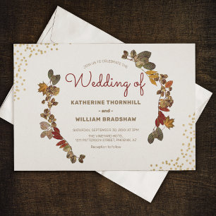 Moderne herbstliche Hochzeitseinladungen Einladung