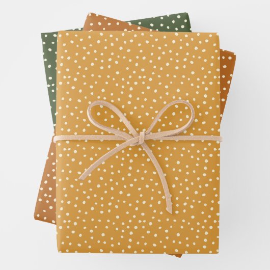 Moderne Herbstpolka Dot Herbstfarben Geschenkpapier Set (Beispiel)