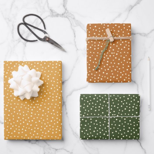 Moderne Herbstpolka Dot Herbstfarben Geschenkpapier Set (Vorderseite)