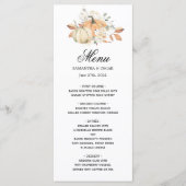 Moderne Herbstpumpen und Blume Menükarte (Vorderseite)