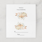 Moderne Herbstpumpen und Blume Platzkarte (Außenseite Aufgefaltet)