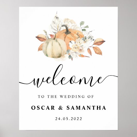 Moderne Herbstpumpen und Blume Poster (Vorne)