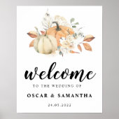 Moderne Herbstpumpen und Blume Poster (Vorne)