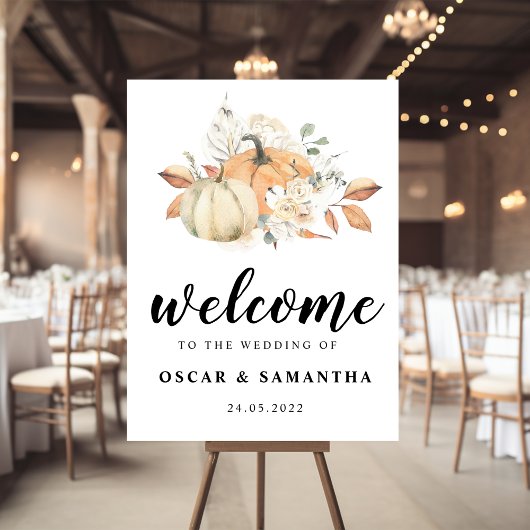 Moderne Herbstpumpen und Blume Poster