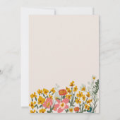 Moderne Herbstretro-Blume erröten Babydusche Einladung (Rückseite)