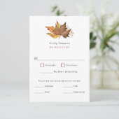 Moderne Herbstwochen lassen einfache Hochzeit RSVP Karte (Stehend Vorderseite)
