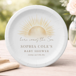 Moderne "Here Comes The Son" Boho-Jungen-Baby-Part Pappteller