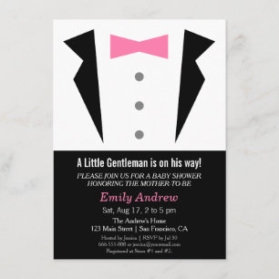 Moderne Herren-Tuxedo-Fliege Baby Boy Shower Einladung