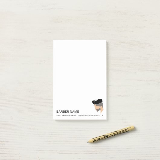 Moderne Herrenhaar-Illustration nach Maß Post-it Klebezettel (Auf Schreibtisch)