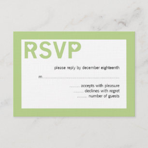 Moderne Herz-Ampere und RSVP-Karten für Hochzeiten RSVP Karte