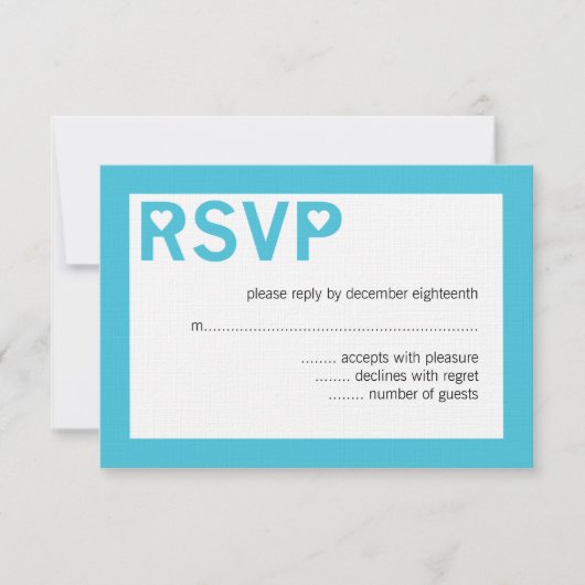 Moderne Herz-Ampere und RSVP-Karten für Hochzeiten RSVP Karte (Vorderseite)