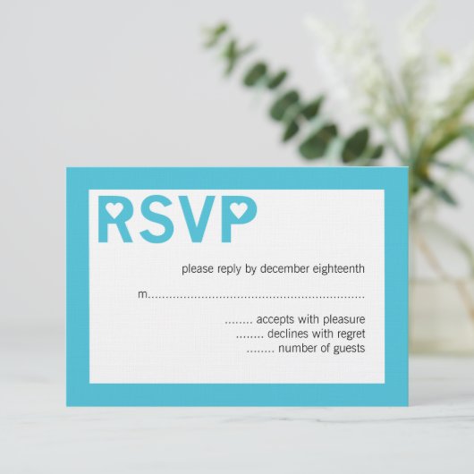Moderne Herz-Ampere und RSVP-Karten für Hochzeiten RSVP Karte (Stehend Vorderseite)