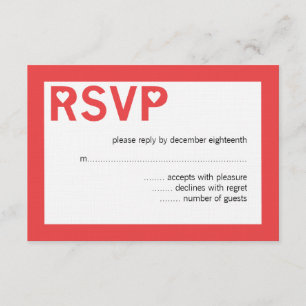 Moderne Herz-Ampere und RSVP-Karten für Hochzeiten RSVP Karte