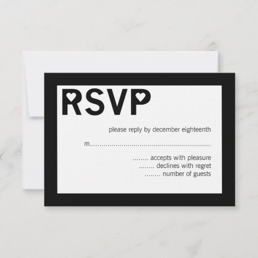 Moderne Herz-Ampere und RSVP-Karten für Hochzeiten RSVP Karte (Vorderseite)