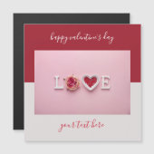 Moderne Herz-Farbblock Valentine Magnetkarte (Vorne/Hinten)