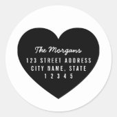 Moderne Herz-Hintergrund-Zuhause-Rücksendeadresse Runder Aufkleber (Vorderseite)