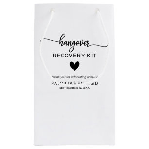 Moderne Herz-Hochzeits-Hangover-Kit-Tasche Minimal Kleine Geschenktüte