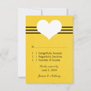 Moderne Herz-Kreislauf-Karte, gelb RSVP Karte