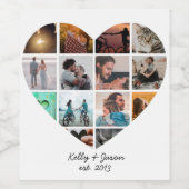 Moderne Herz-Liebe 14 FotoCollage Weinetikett (Einzelnes Label)